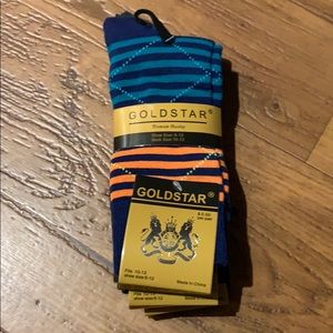 Multicolor striped long socks. Shoe size 6-12.